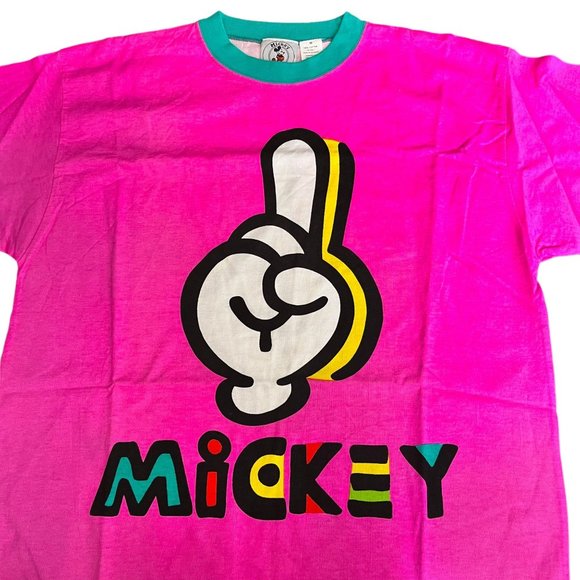 Mickey & Co Hand Finger #1 Mouse Neon Pink Medium - Picture 2 of 4